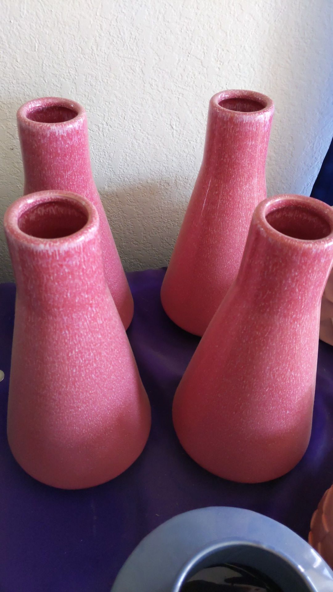4 pink stoneware vases 16 inches tall project 62