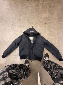Black Hooded Puffer Bomber Jacket