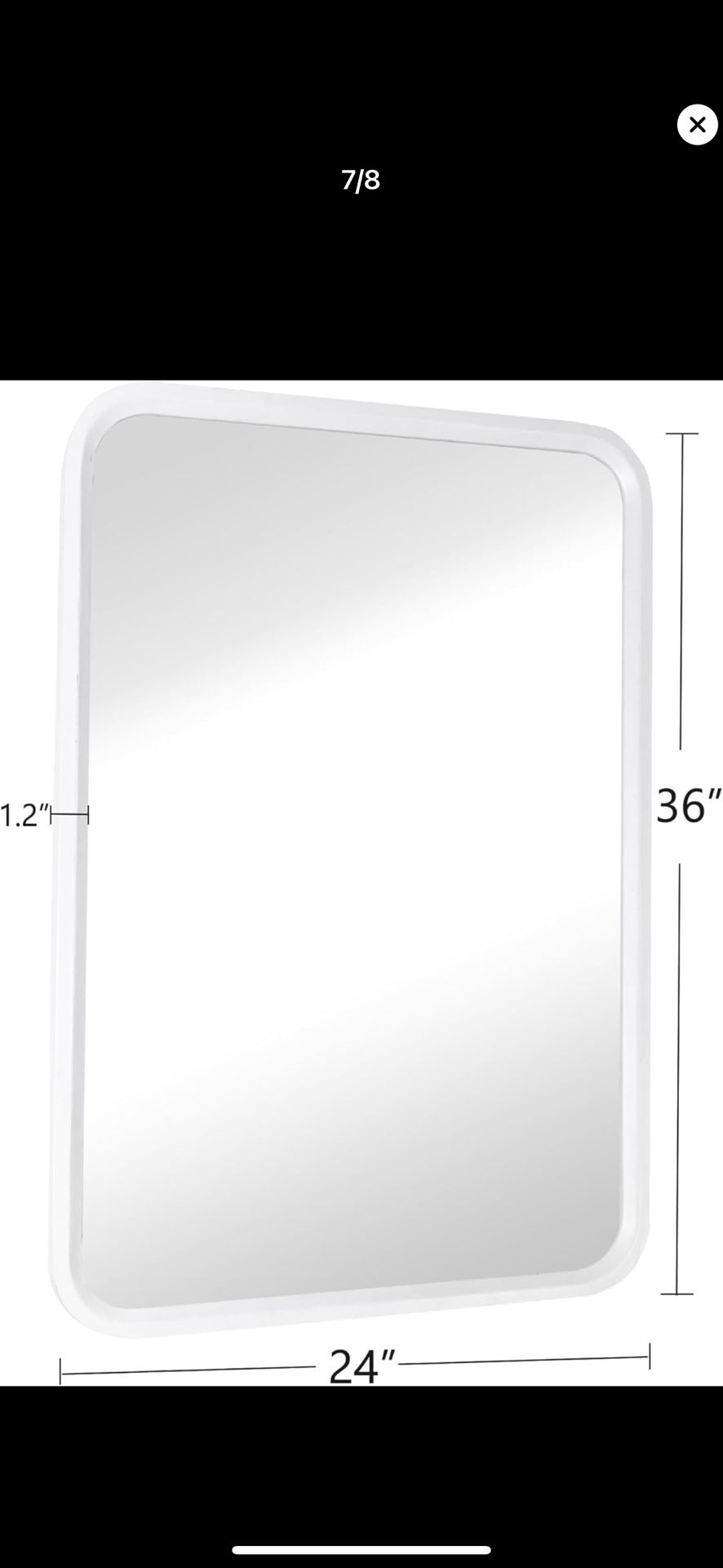 Wall mirror 36”x34 White frame