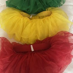 3 Tutu’s Red Green Yellow . Great Condition 