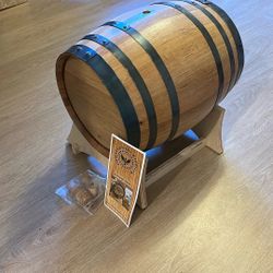 Brand new Wood And Steel whiskey Barrel