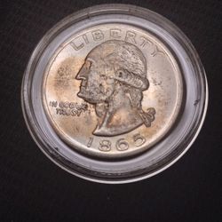 1865 USA Liberty One Dollar Coin In a Hard Case