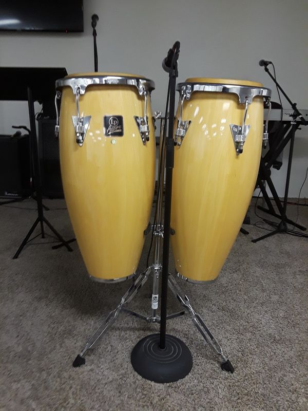 LP Percussion Wood conga drums. With stand. Excellent condition for