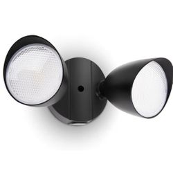 LUTEC 6222B 3500 Lumen 32 Watt 28 LED Dual-Head Floodlight Outdoor, Full Metal Design, Waterproof Exterior Security Wall Light 5000K for Patio, Garden