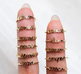 Zodiac sign ring