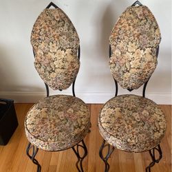 2 antique Pasely Wrought Iron Chairs