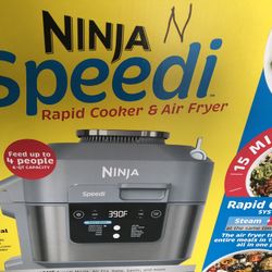 Ninja - Speedi Air Fryer & Rapid Cooker, 6-Qt. Capacity, 12-in-1 Functionality, 15-Minute Meals - Sea Salt Grey Model:SF301