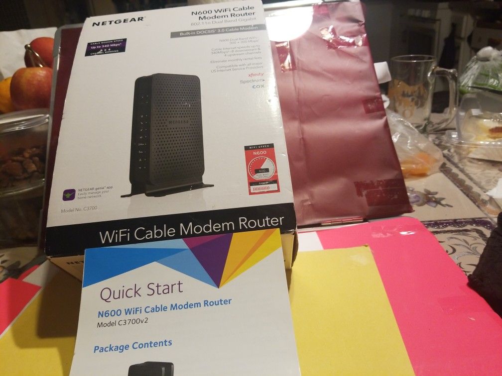 NETGEAR   N 600 WI FI CABLE  MODEM ROUTER  DOCSIS 3.0  X FINITY......SPECTRUM......COX...