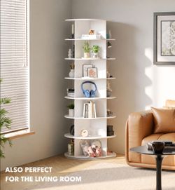 7-TIER 360° ROTATING SHOE RACK TOWER – WHITE. BRAND NEW • STILL IN BOX