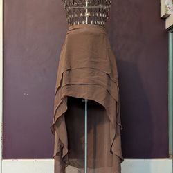 Brown High-low Skirt
