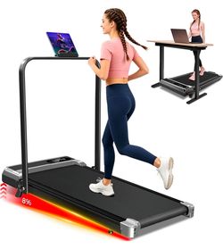 Walking Pad Treadmill for Home - Portable 3.0HP Walk Running Pads with Handle Bar with 8% Incline, Compact Tread Mills Machine Fold up Indoor, Easy As