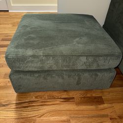 Green Corduroy Ottoman 
