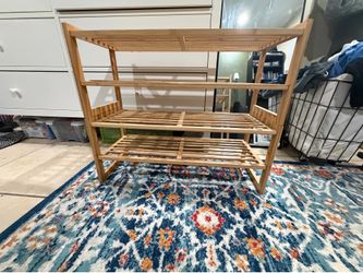 wooden shoe rack