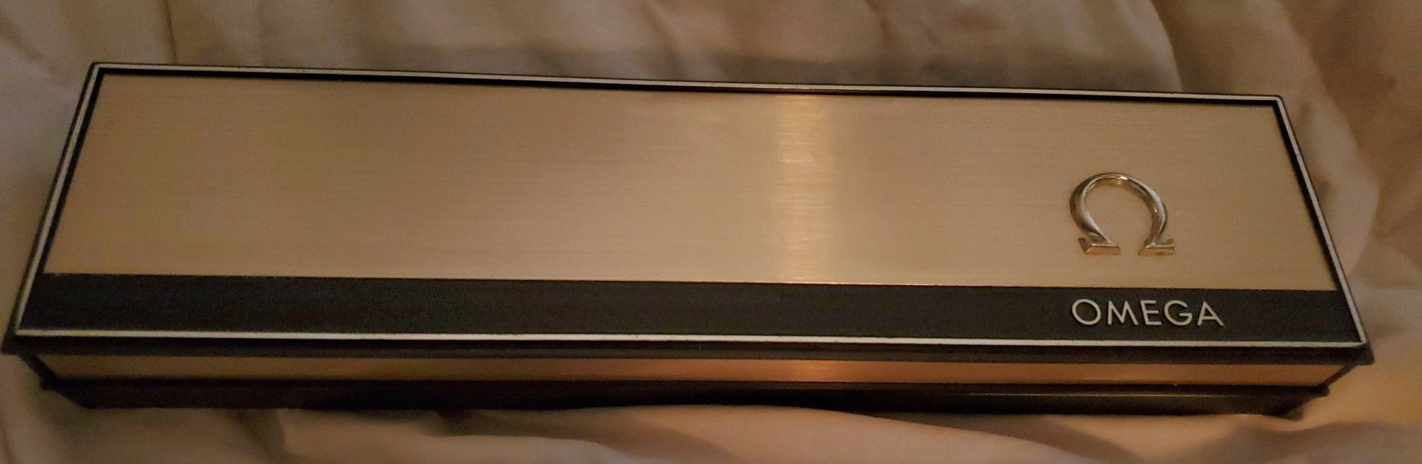 Vintage Omega watch box long plastic