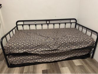 Twin Size Daybed with Trundle, Metal Daybed Frame