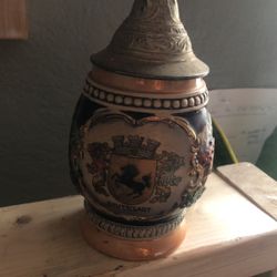 antique stein mug glass 