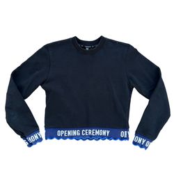 Opening Ceremony Scalloped Hem Cropped Sweatshirt Womens Size XS