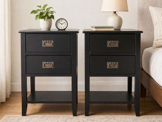 Modern Black Nightstand Set
