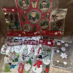 Christmas Window Gel Decals ( Lot Of 11 )