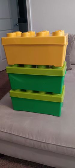 3 LEGO Storage Bricks (Yellow and Green)
