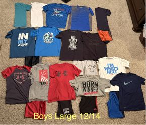 Boys Large 12/14 Clothing Lot - Under Armour, Nike, Champion, Adidas & Misc