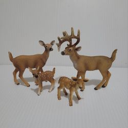 Schleich White-Tailed 2013: Buck 14709, Doe 14710, & Fawn 14711 Family Lot Of 4