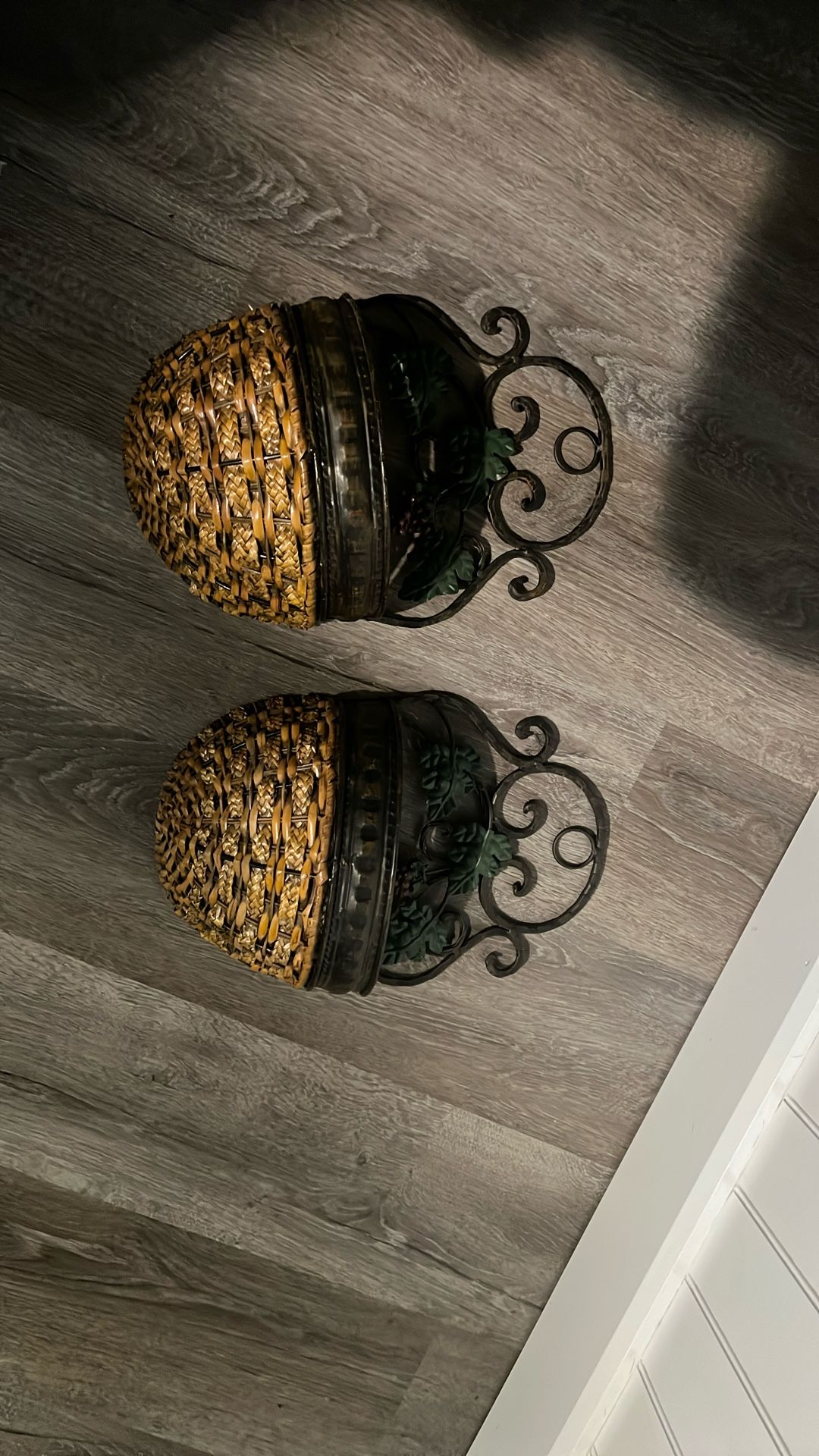 Pair Of Grape Basket Decor.. Great Condition And Sturdy!