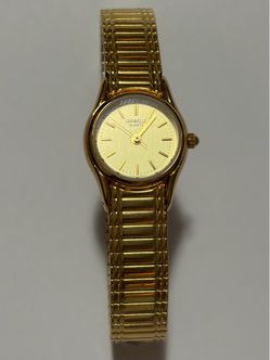 Caravelle by Bulova Ladies Gold Tone Expansion Band Quartz Watch 48E23 1992