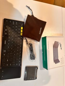Foldable Bluetooth Keyboard with Touchpad, Full-Size Wireless Folding Keyboards with Backlight