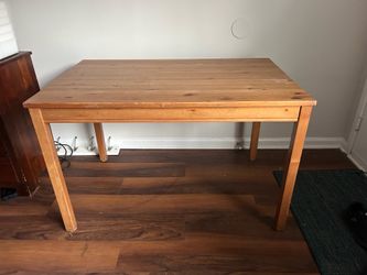 Solid Wood Dining Table & 2 Chairs – Needs TLC