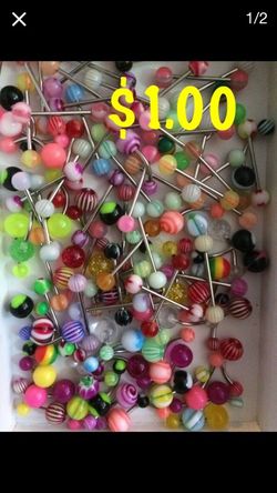 Tongue and belly rings. NEVER used! Only meeting for at least a $5 sale.