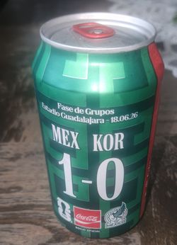 RARE 2026 Coca-Cola Mexico FIFA World Cup Limited Edition Can - MEX vs KOR 1-0