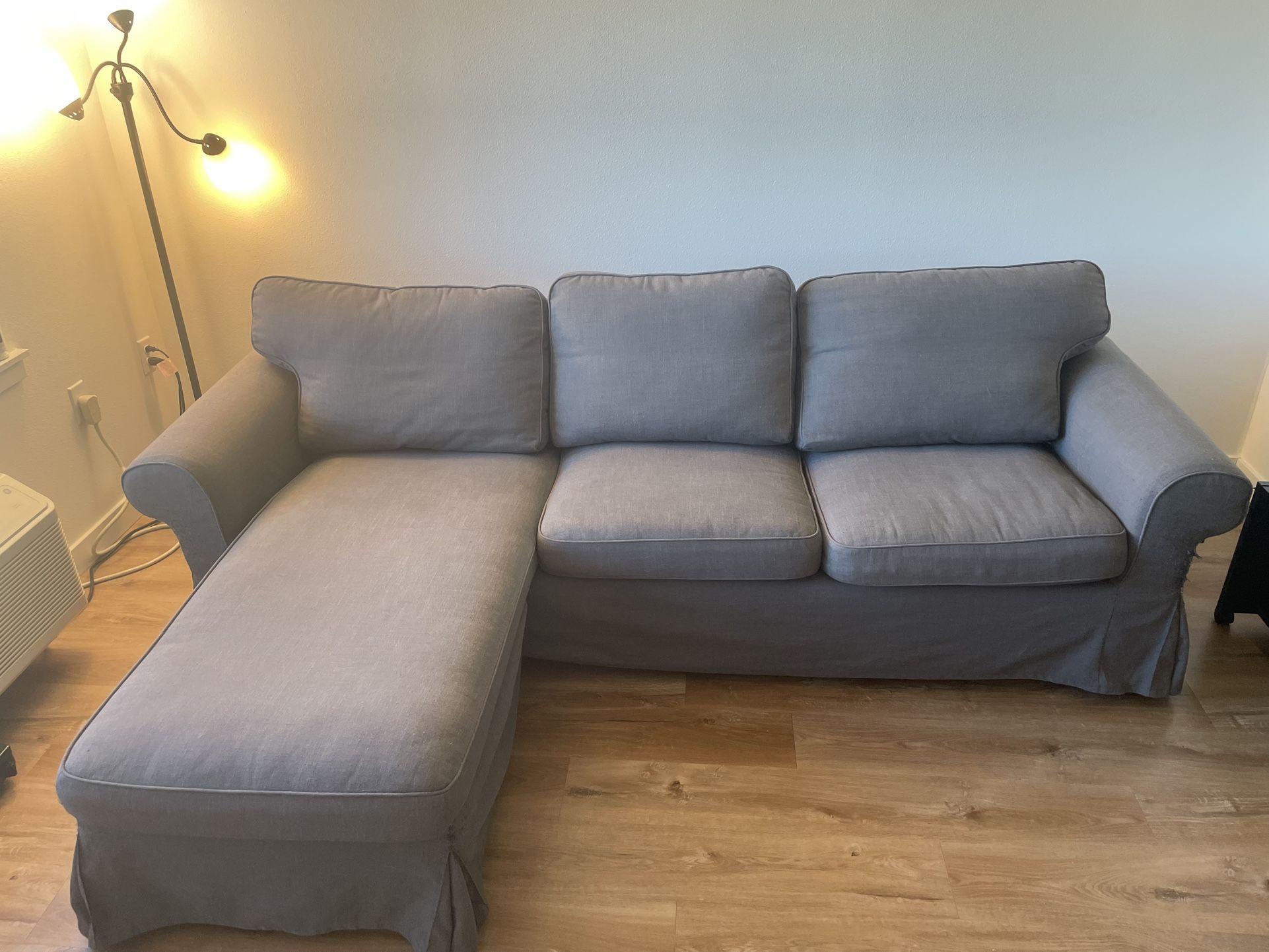 Ikea Uppland Sofa with Chaise, Gray