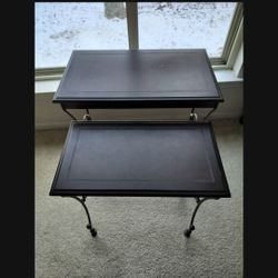 Nesting Tables Wood/ Metal Base No Delivery $40 Silver Lamp $20