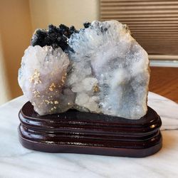 1.7 Lb (786g) Apophyllite Specimen Quartz Crystal  With The Holder 