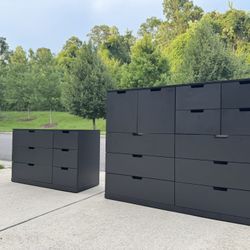 Custom IKEA Nordli Dresser Set – Matte Black Finish