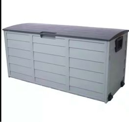 75 Gallon UV Resin Deck Box with Wheels, All-Weather Outdoor Storage Shed for Patio Cushions & Garden Tools
