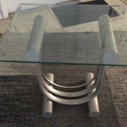 Glass top end table $100