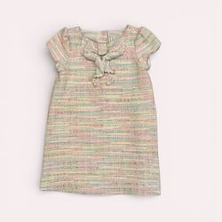 Janie and Jack Pastel Striped Boucle Tweed Dress, Size 6, MSRP $79