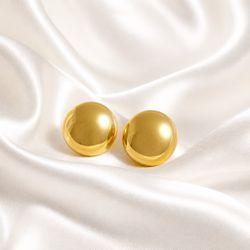 Gold stainless Dome Stud Earrings