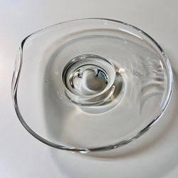 Vintage Fostoria  Contour Clear Glass Canape curved side Thistle Dish Plate