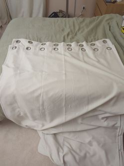 2x Blackout off white curtains 52x84"