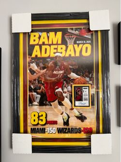 Bam Adebayo Record Post w/Rookie ticket card sign