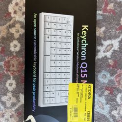 Keychron Q15 Max Wireless Ortholinear Mechanical Keyboard Customizable White