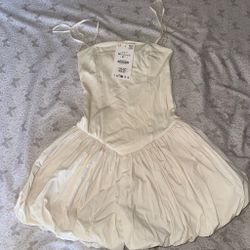 Zara cream bubble dress skort