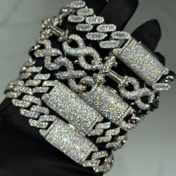 Heavy VVS Moissanite Cuban Bracelets PASS DIAMOND TESTER