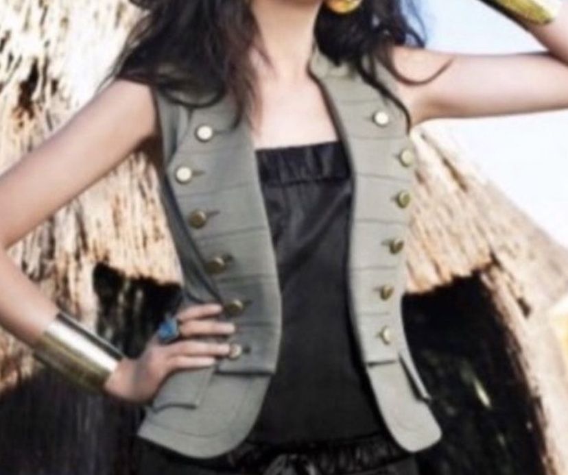 Bebe Fitted Green Vest Xs