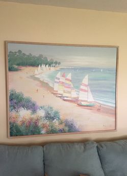 Seascape oil painting 51 x 41"