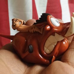 Vintage 1994 Disney Lion King Pumba and Timon Pull Back Figure Burger King Toy