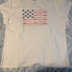 Croft & Barrow seaside nautical crab USA flag crew neck shirt NWT womens XXL